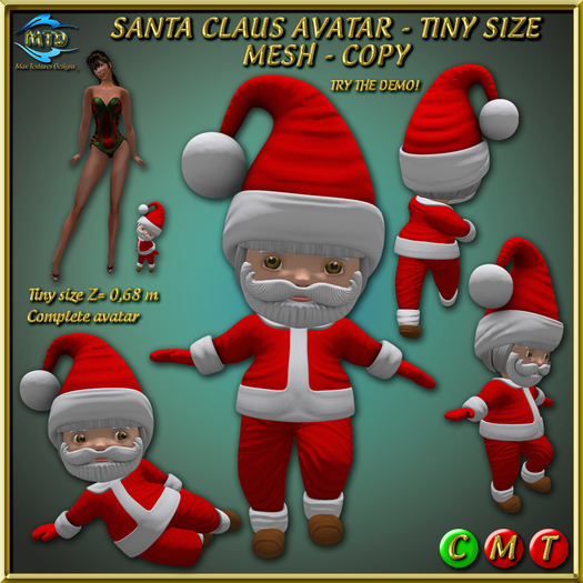 SANTA CLAUS AVATAR - COPY - TINY SIZE - MESH