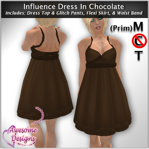 *Awesome Designs Influence Dress In Chocolate
