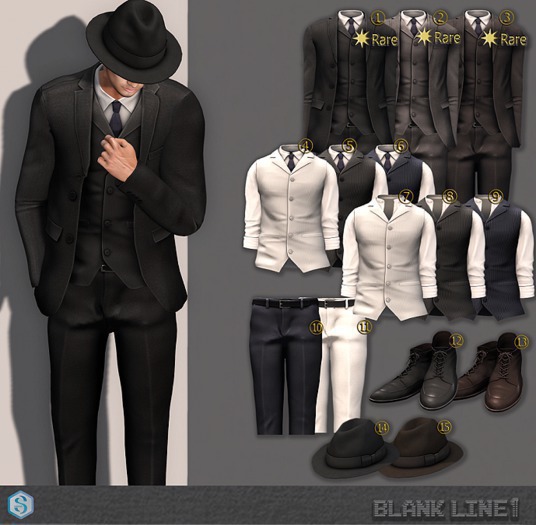 07-BlankLine OldTimeGacha Vest+Stand [White]