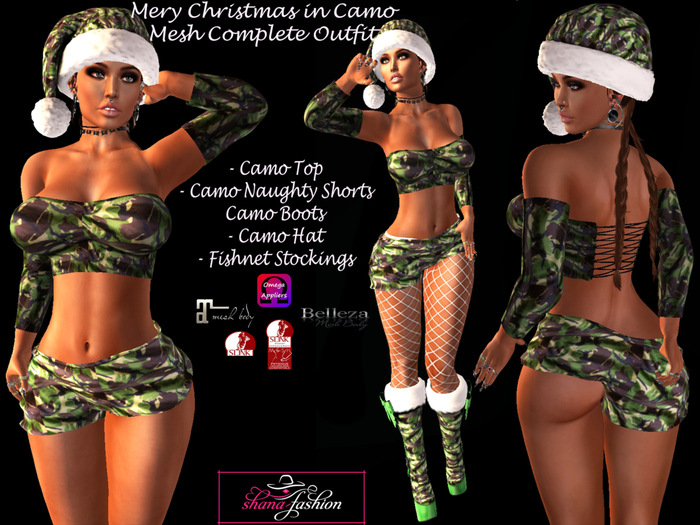 MERRY CHRISTMAS IN CAMO Mesh Complete Outfit