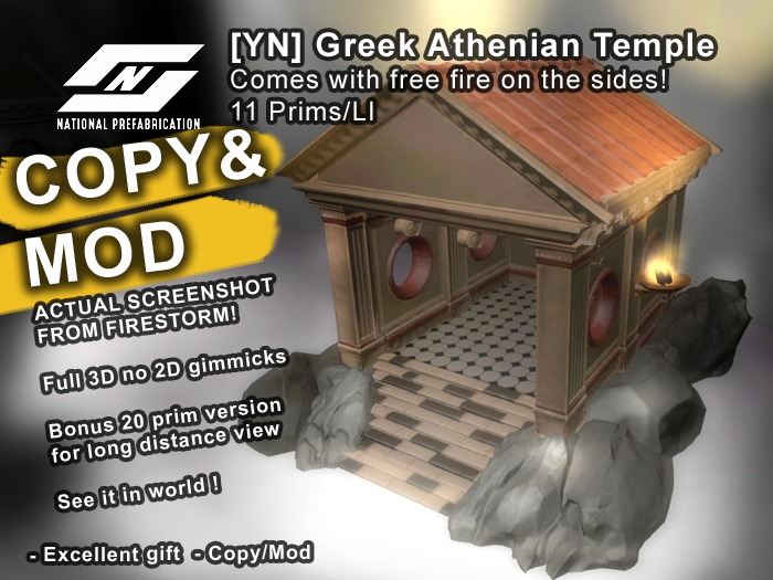 ![YN] Greek Ancient Fantasy Temple, Athenian Altar with Lamps