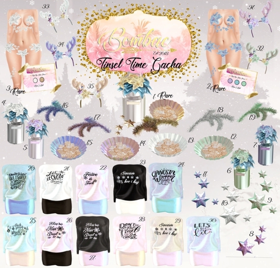 10. {Bombae} Tinsel Time Stars White