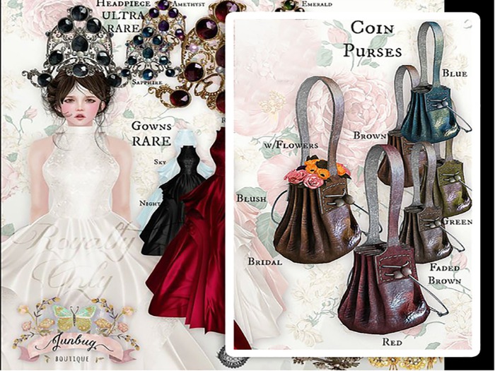 *{Junbug}* Cute Coin Purse Worn W/Flowers Red 3