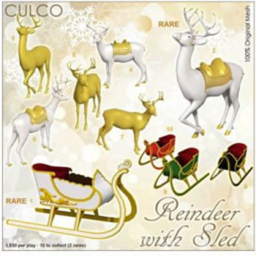 Culco - Riendeer with Sled Black full common set