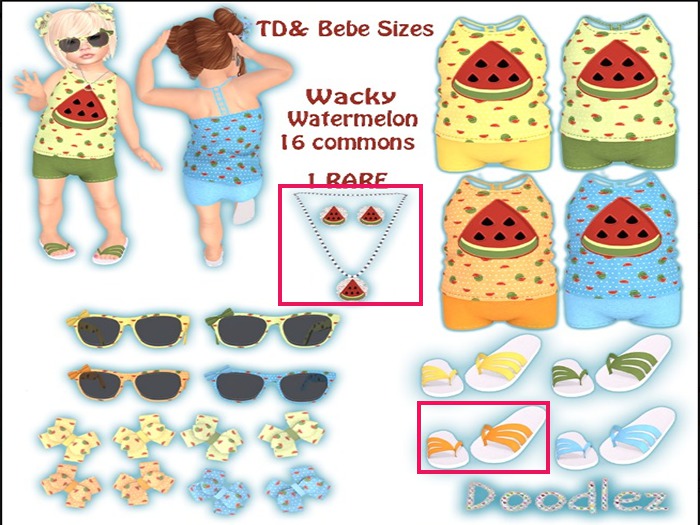 Doodlez Wacky Watermelon Jewelry RARE