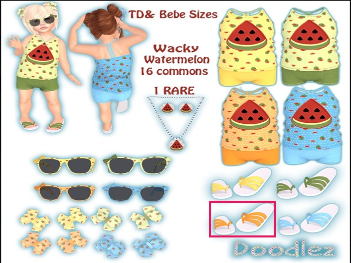 Doodlez Wacky Watermelon Shoes~Orange