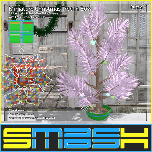 SMASH - Miniature Christmas Tree in Bowl (Purple)
