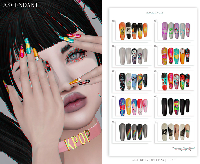 Ascendant - K-POP Bento Nails Fatpack - Maitreya/Belleza/Slink