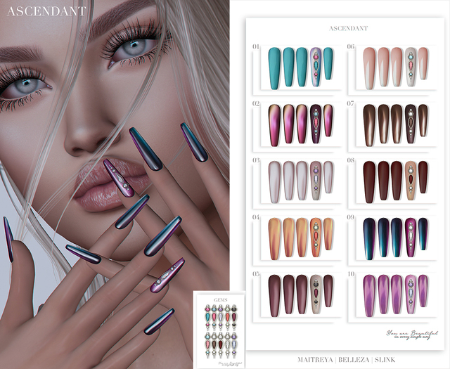Ascendant - Monique Bento Nails Fatpack - Maitreya/Belleza/Slink
