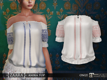 {Zaara} Anika boho top (maitreya) *white-pink*