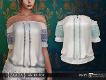 {Zaara} Anika boho top *white-mint*