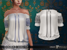 {Zaara} Anika boho top (maitreya) *white-black*