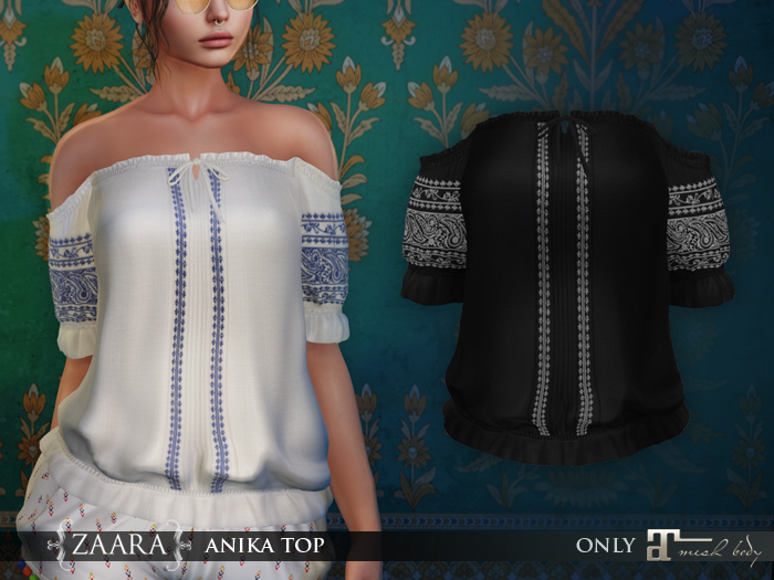 {Zaara} Anika boho top *black*