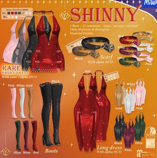 MIWAS / Shinny Scarf #Red