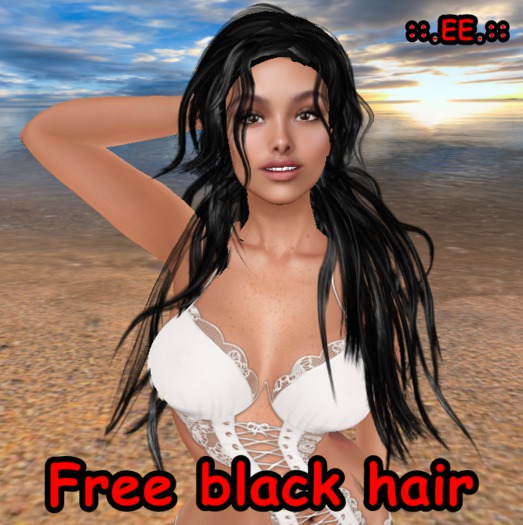 ::.EE.:: Black - Flexi Hair (wear and click for open)