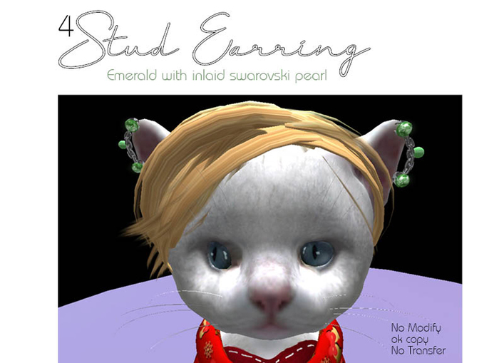 4 stud emerald earring for Dinkies