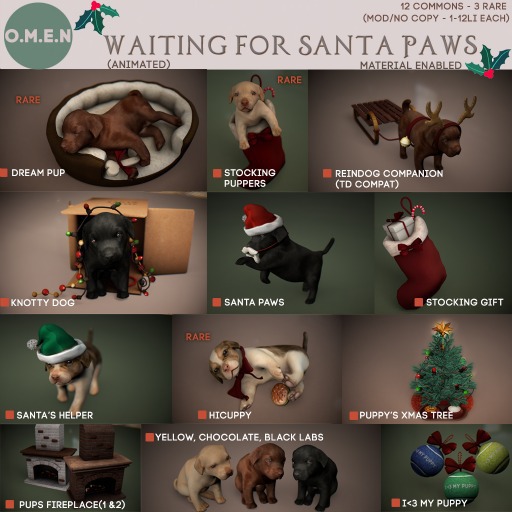 O.M.E.N - Waiting for Santa Paws - Yellow Lab BOX
