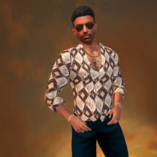 Brown Diamonds Disco Shirt