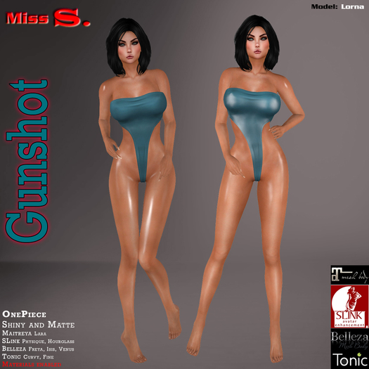 Miss S. Onepiece Gunshot skyblue
