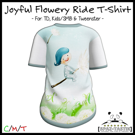 [Spaz] UNPACK HUD - *KIDS SIZES* T-Shirt: Flowery Ride [ADD ME]