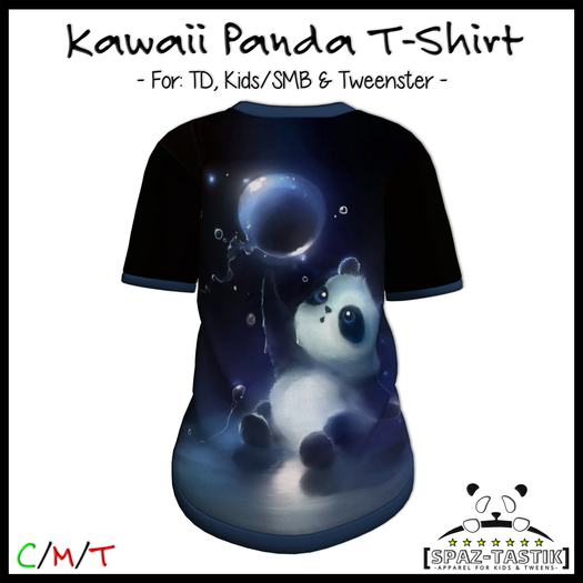 [Spaz] UNPACK HUD - *KIDS SIZES* T-Shirt: Kawaii Panda [ADD ME]
