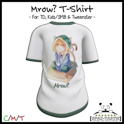 [Spaz] UNPACK HUD - *KIDS SIZES* T-Shirt: Mrow? [ADD ME]