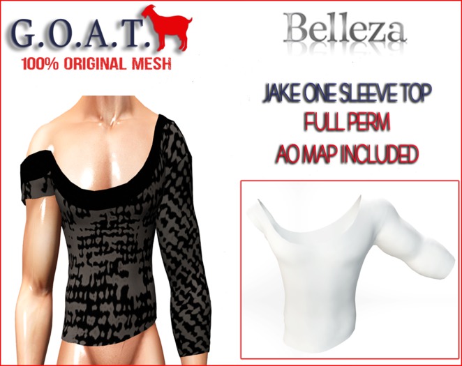 G.O.A.T. BELLEZA JAKE ONE SLEEVE TOP FULL PERM