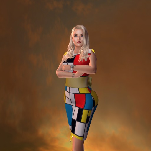 AHD Squares Bow Back Dress