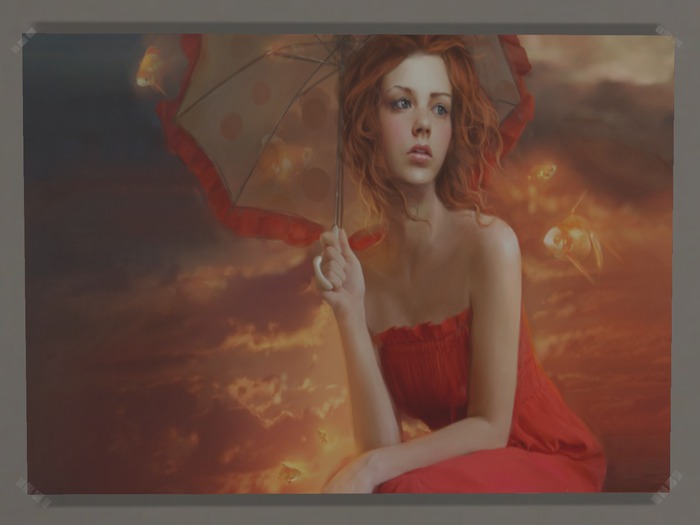 Poster - Red Umbrella Girl