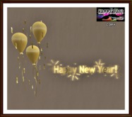 New Year - Golden Festive Balloons