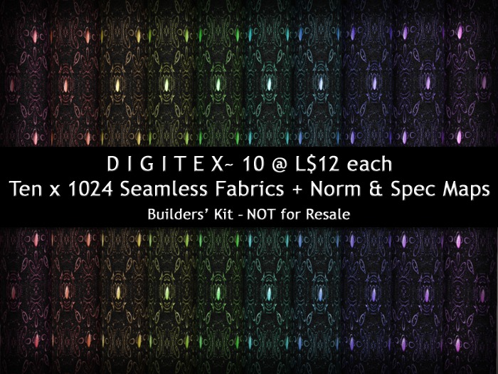 DIGITEX 10 x L$12 - Holiday Glitz Jewel Tones