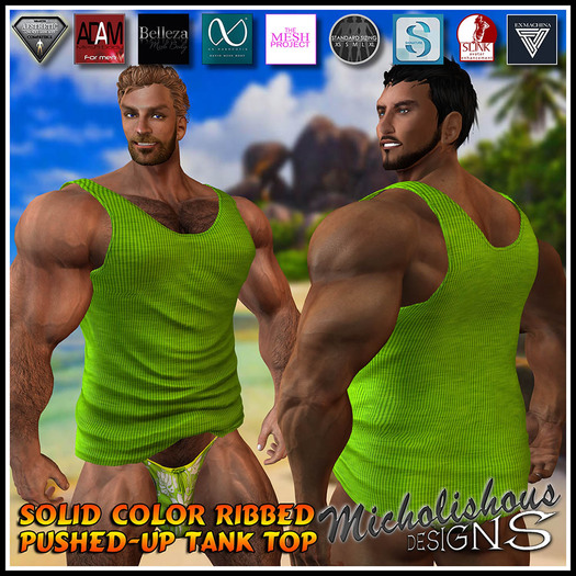 * Mikolishous Designs * AB PU-Tank-Ribb'd Chartreuse