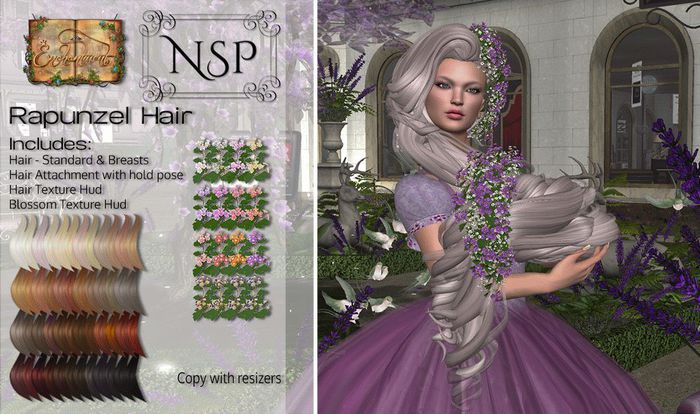 NSP Rapunzel Hair - Naturals Relaxed pkg hud