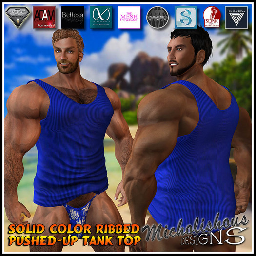 * Mikolishous Designs * AB PU-Tank-Ribb'd Blue