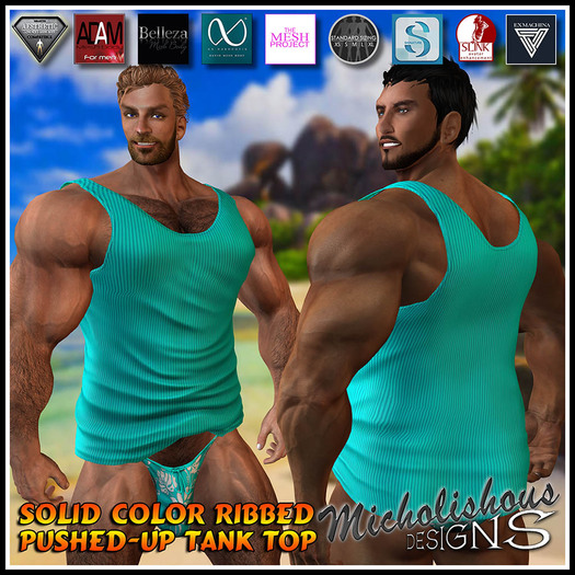 * Mikolishous Designs * AB PU-Tank-Ribb'd Aqua