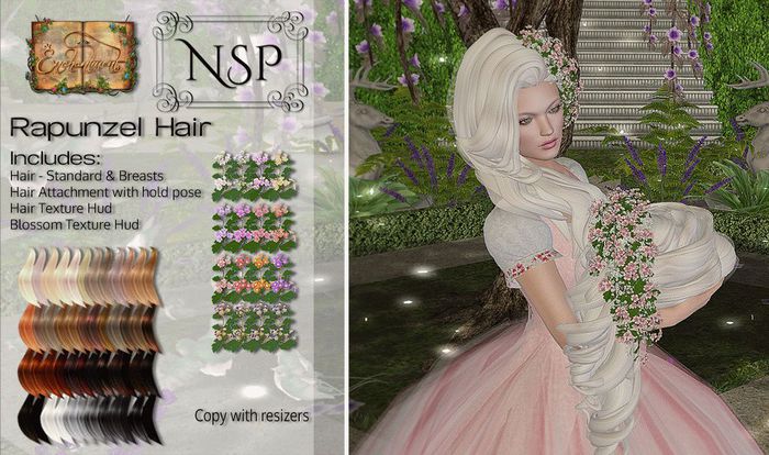 NSP Rapunzel Hair - Naturals Loaded pkg hud