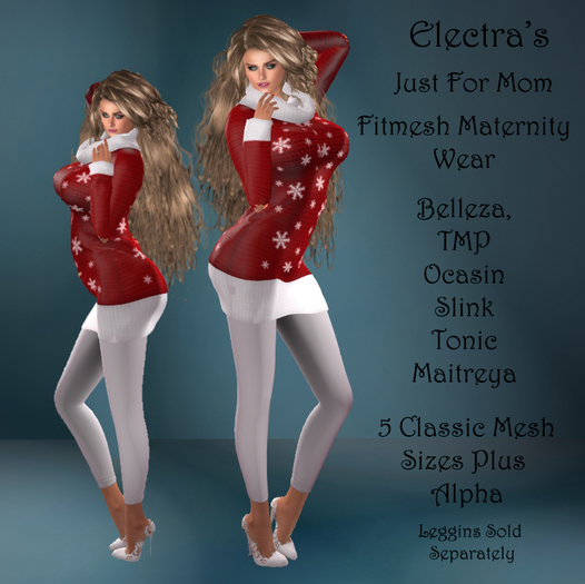 JFM Fitmesh Maternity Red Snowflake
