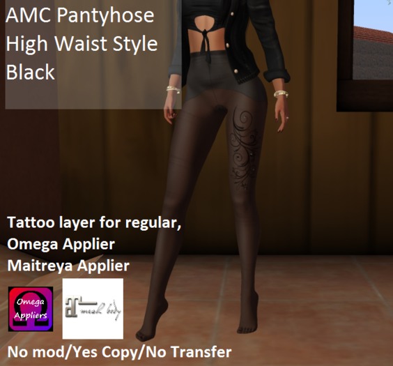 AMC Pantyhose High Waist Style Black