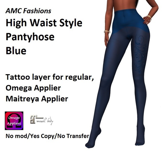 AMC Pantyhose High Waist Style Blue