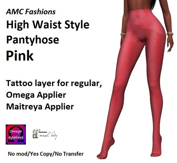 AMC Pantyhose High Waist Style Pink