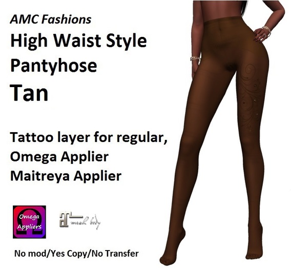 AMC Pantyhose High Waist Style Tan