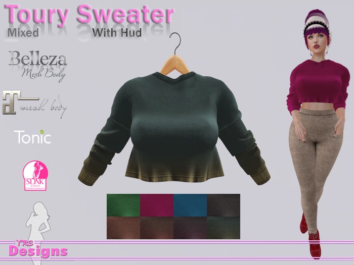 Toury Sweater With Hud Mixed