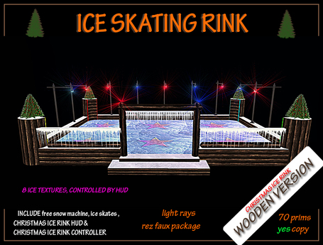 Second Life Marketplace - ICE SKATING RINK - WOODEN VERSION - BOX