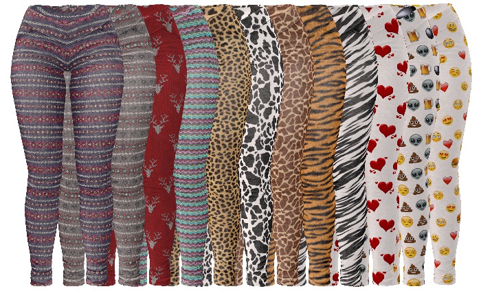 *Just BECAUSE* Vanessa Pants - PrintPack - Maitreya, Belleza, Slink