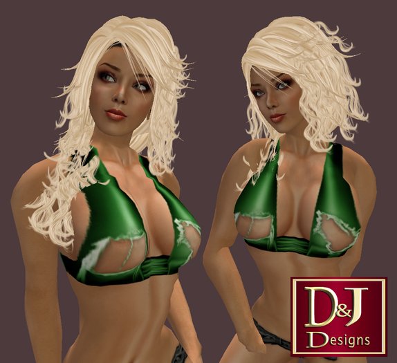 D&J Ripped Sexy Top green