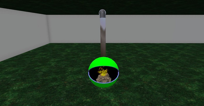 EASY ROUND FIRE PLACE WITH CHIMNEY