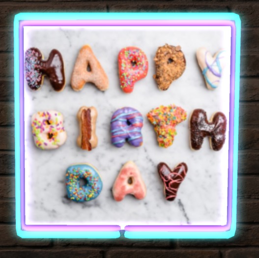 Happy Donut Birthday Neon Sign