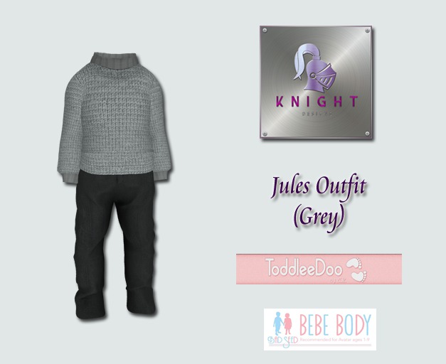 [KNIGHT DESIGNS] JULES OUTFIT (GREY) - TD AND BEBE
