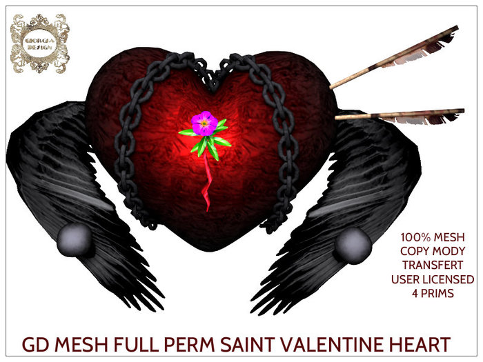 GD MESH FULL PERM SAINT VALENTINE HEART