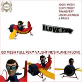 GD MESH FULL PERM VALENTINE'S PLANE IN LOVE
